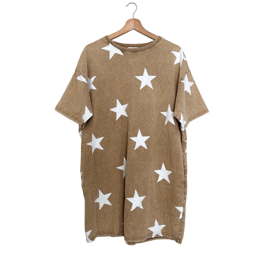 Easel Tan Star Mini Dress